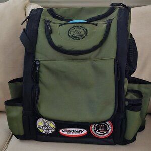 Gateway Disc Sports Tour Backpack Disc Golf Bag Green/Black Excellent Condition